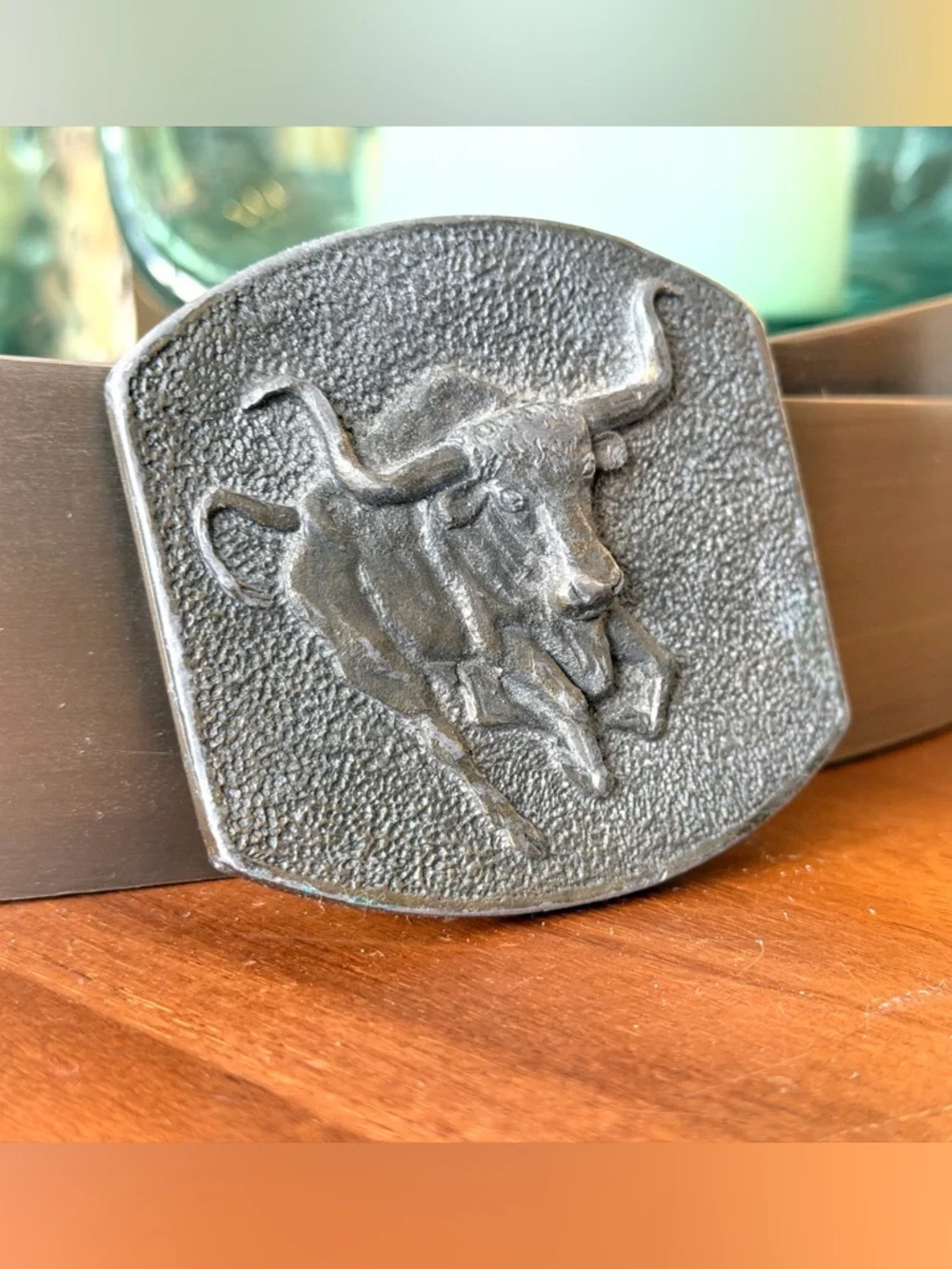 Vintage 1981 Bull Motif Belt Buckle